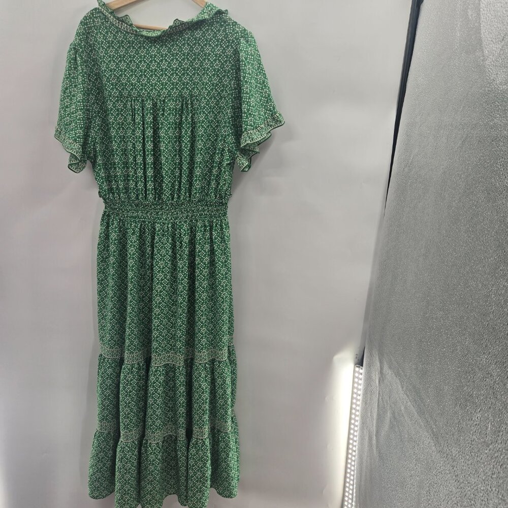 Max Studio Green Ruffled Tiered Maxi Dress 2x - Picture 2 of 15